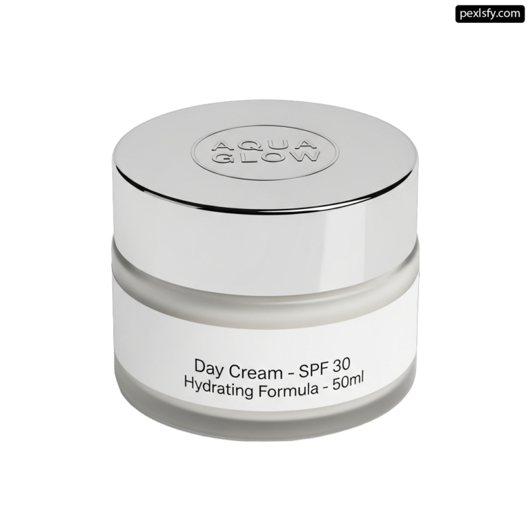 Jar of day cream on a white background png transparent background