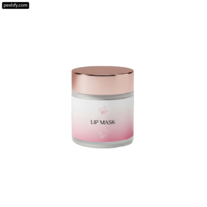 Jar of lip mask on a white background png transparent background