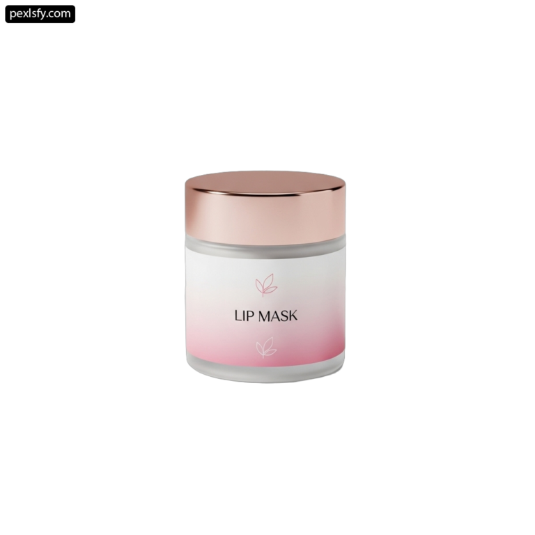 Jar of lip mask on a white background png transparent background