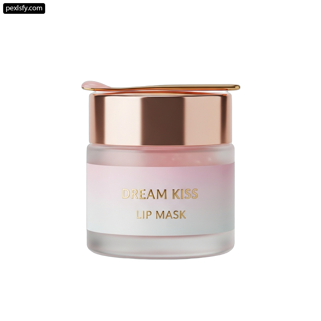 Jar of lip mask on a white background png transparent background
