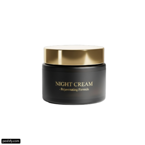 Jar of night cream on a white background png transparent background