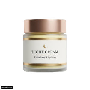 Jar of night cream on a white background png transparent background