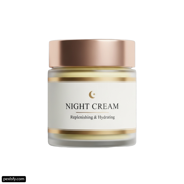 Jar of night cream on a white background png transparent background