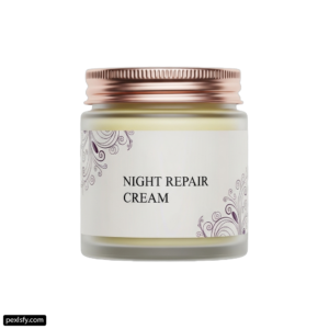Jar of night repair cream on a white background png transparent background