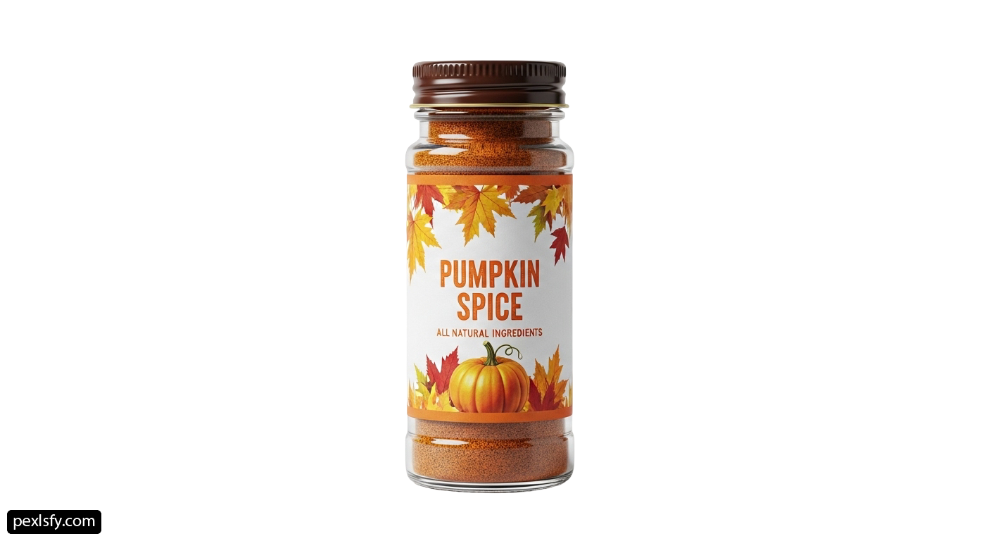 Jar of pumpkin spice on a white background png transparent background