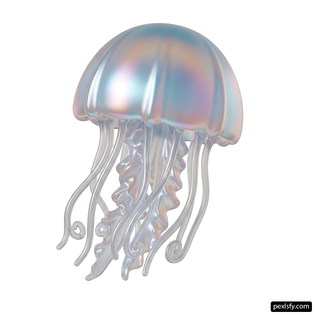 Jellyfish is shown on a white background png transparent background
