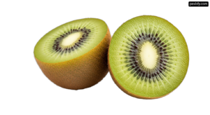 Kiwi cut in half on a white background png transparent background