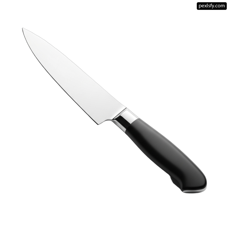 Knife with a black handle on a white background png transparent background