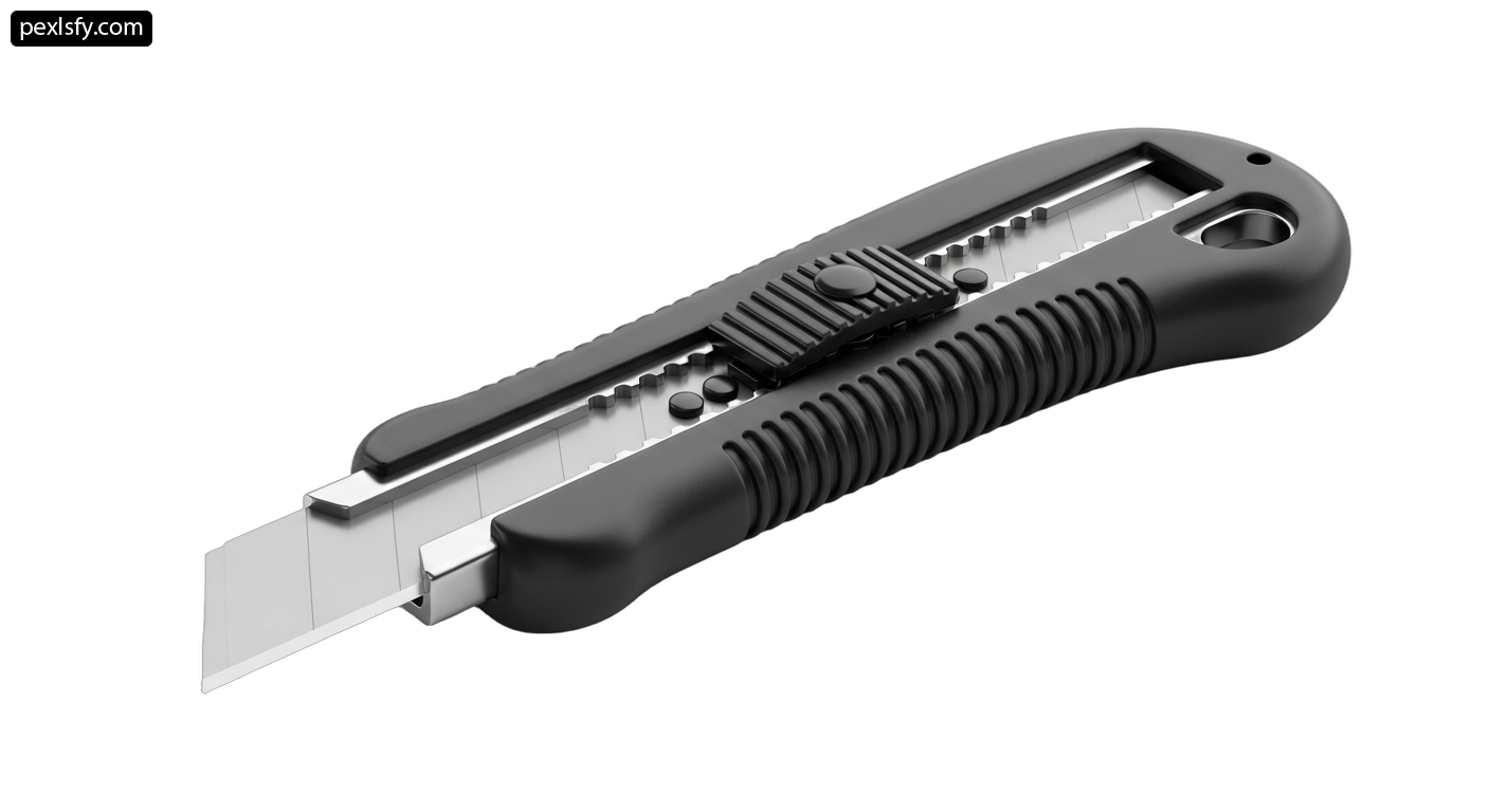 Knife with a black handle on a white background png transparent background