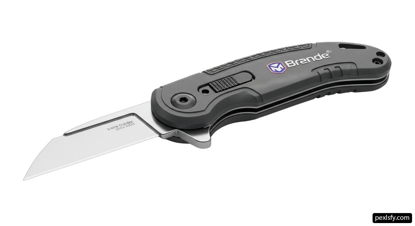 Knife with a black handle on a white background png transparent background