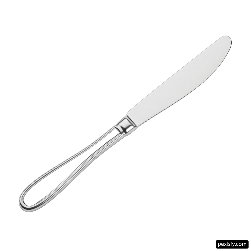 Knife with a metal handle on a white background png transparent background