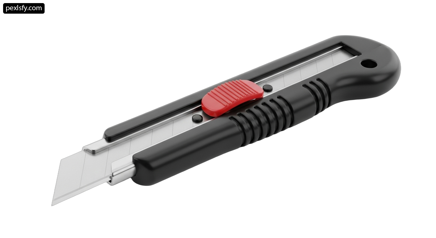 Knife with a red handle on a white background png transparent background