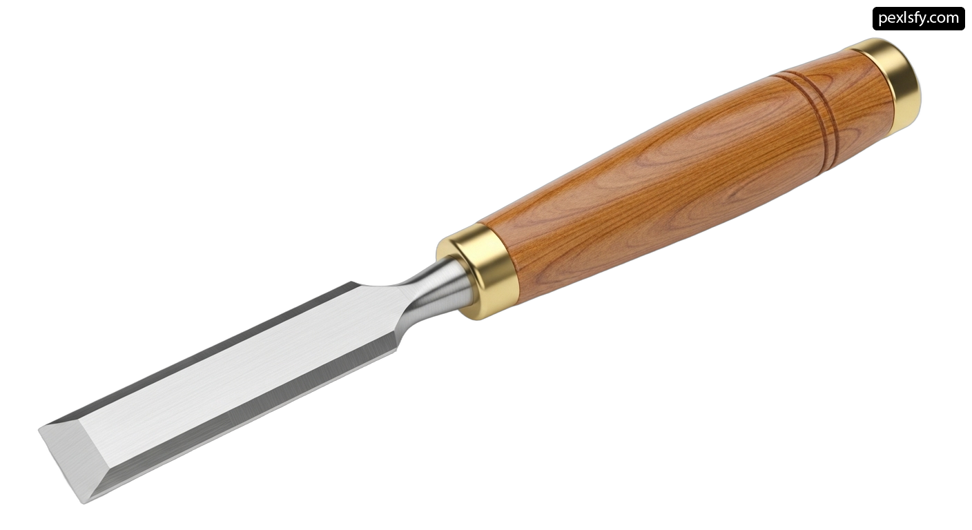 Knife with a wooden handle on a white background png transparent background
