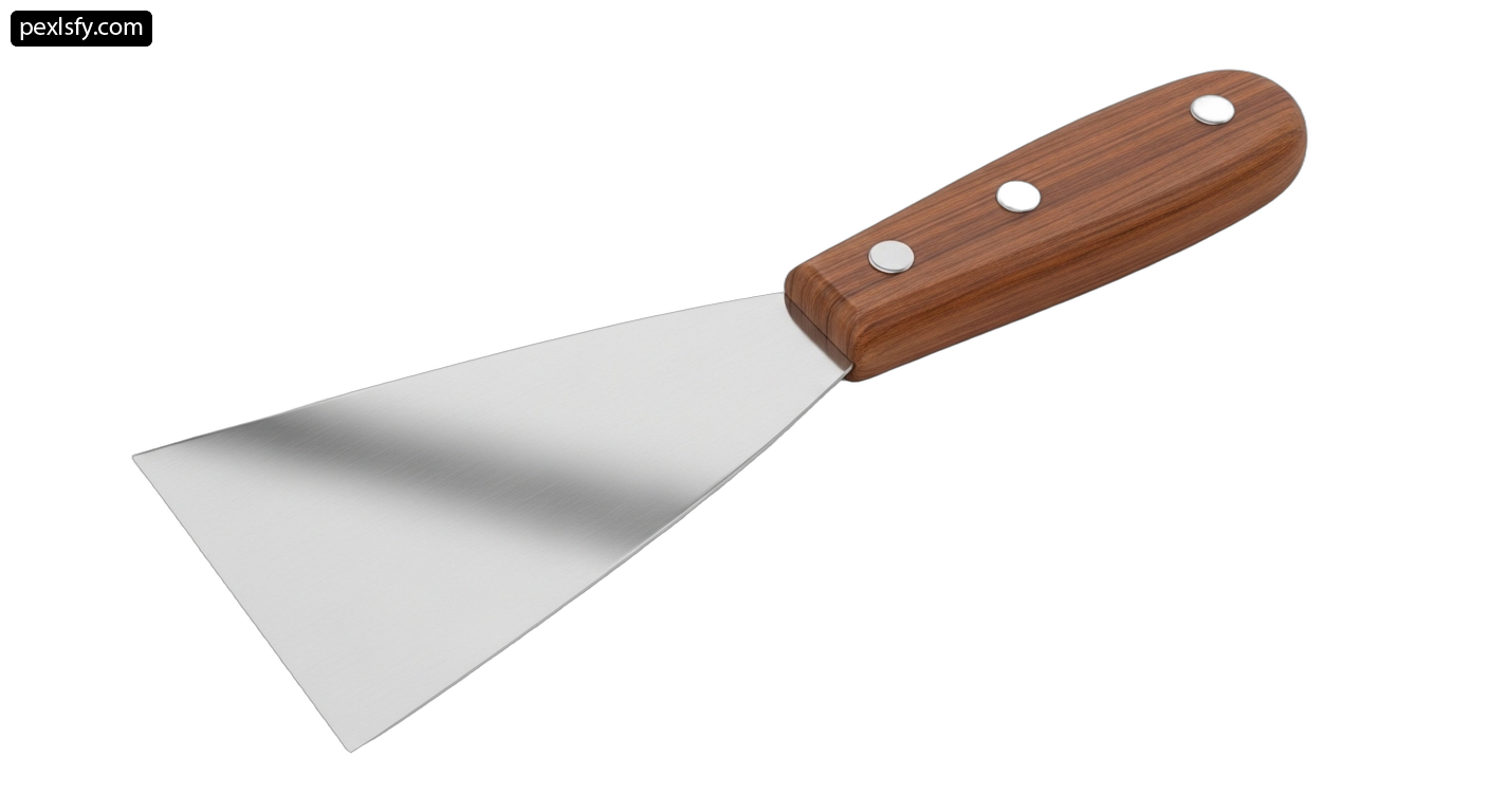 Knife with a wooden handle on a white background png transparent background