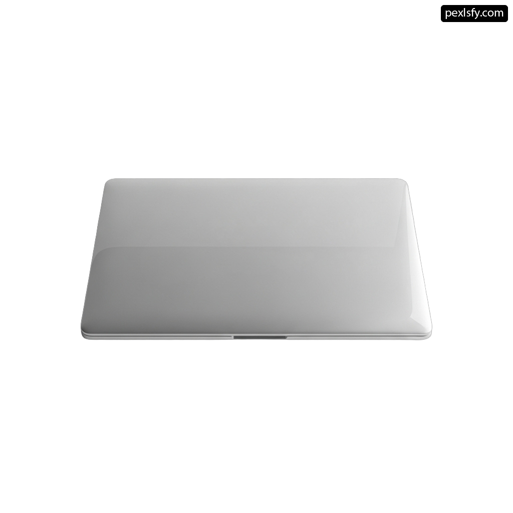 Laptop computer sitting on top of a white surface png transparent background