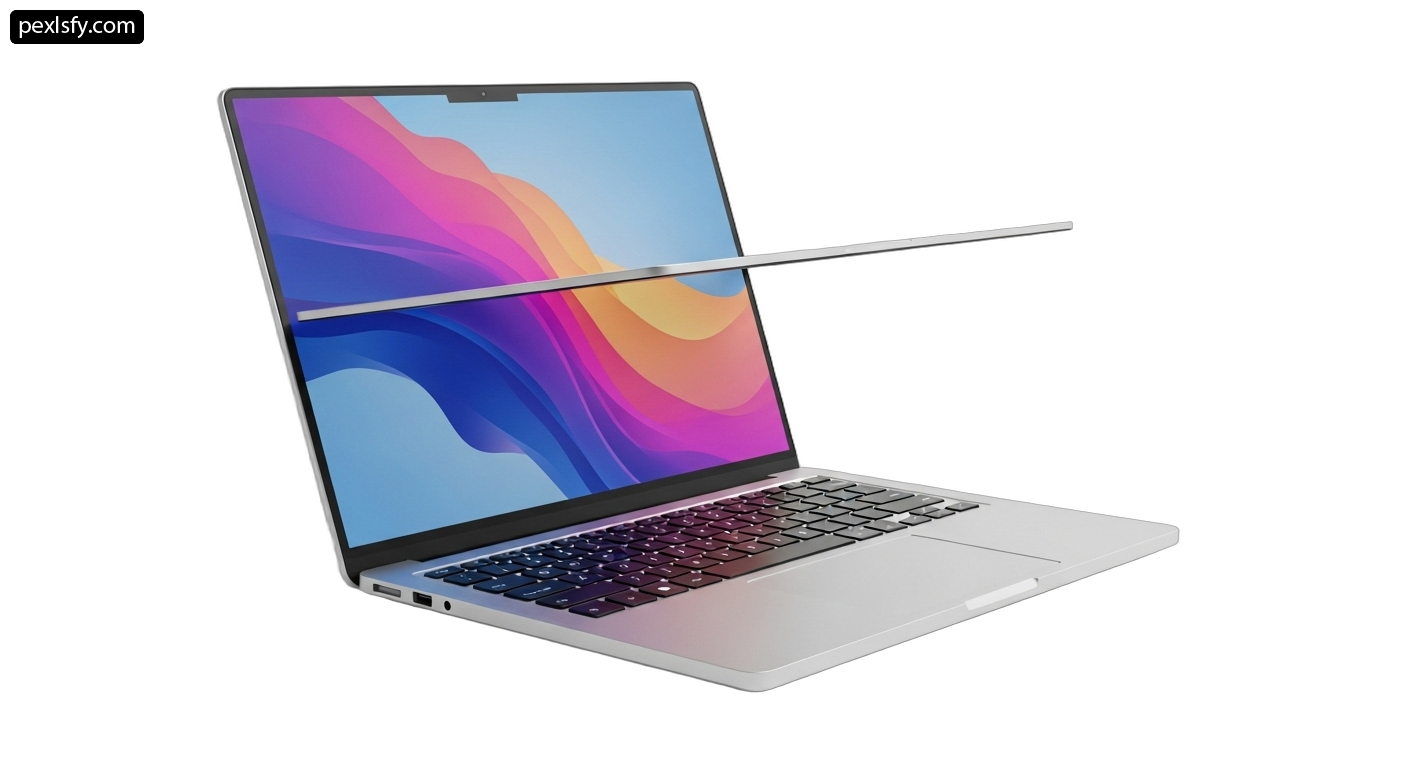 Laptop computer sitting on top of a white surface png transparent background