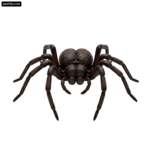 Large brown spider on a white background png transparent background