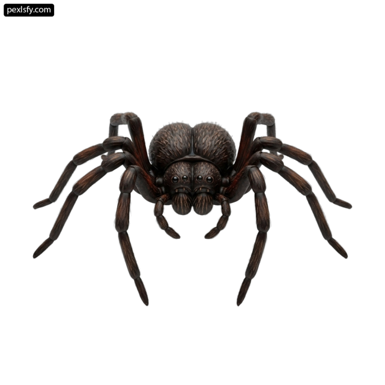 Large brown spider on a white background png transparent background