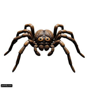 Large brown spider on a white background png transparent background