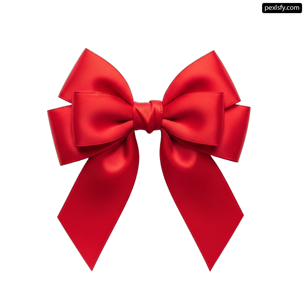 Large red bow on a white background png transparent background