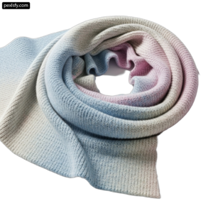Light blue and pink scarf on a white background png transparent background