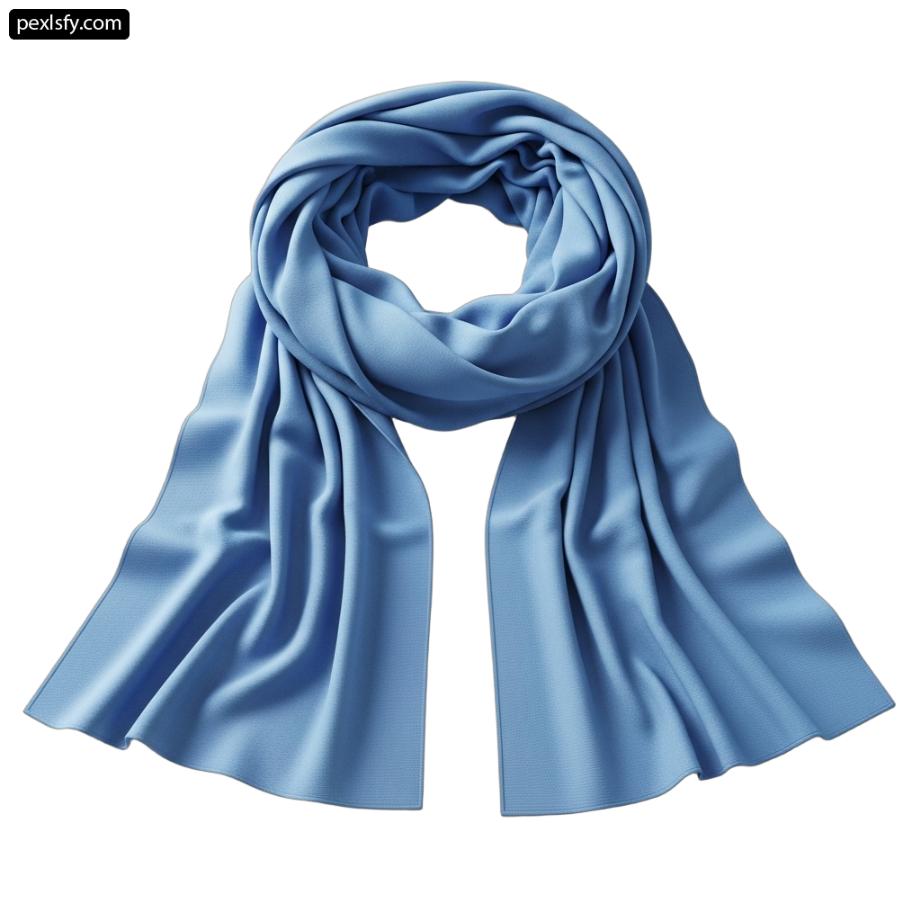 Light blue scarf on a white background png transparent background