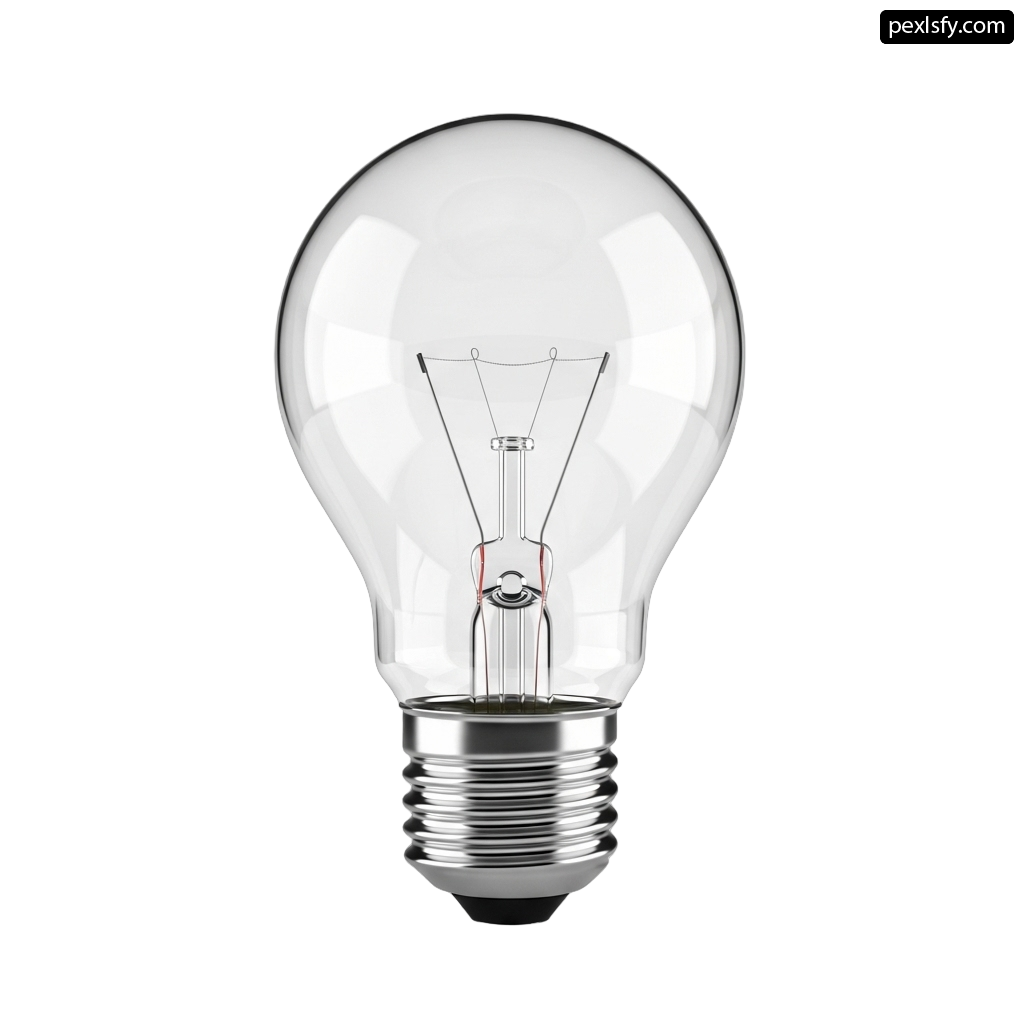 Light bulb on a white background png transparent background