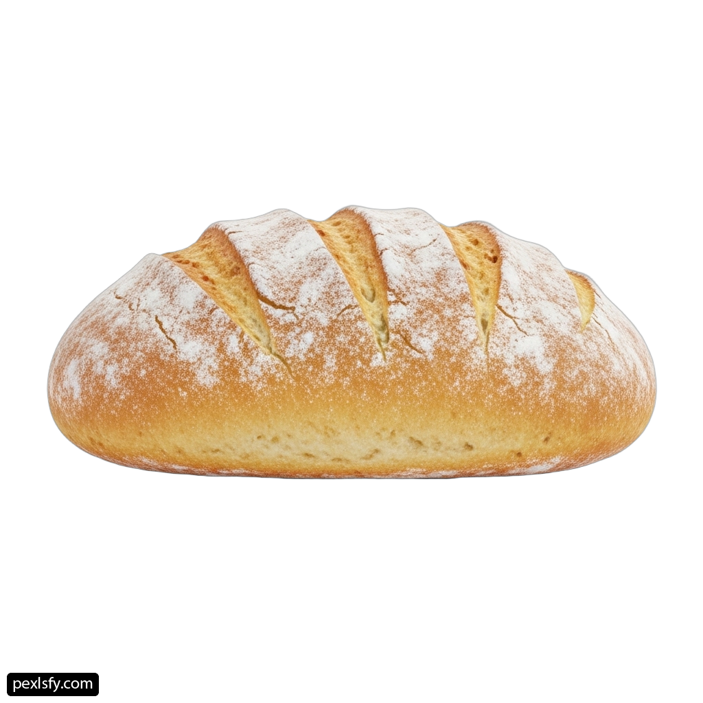 Loaf of bread on a white background png transparent background