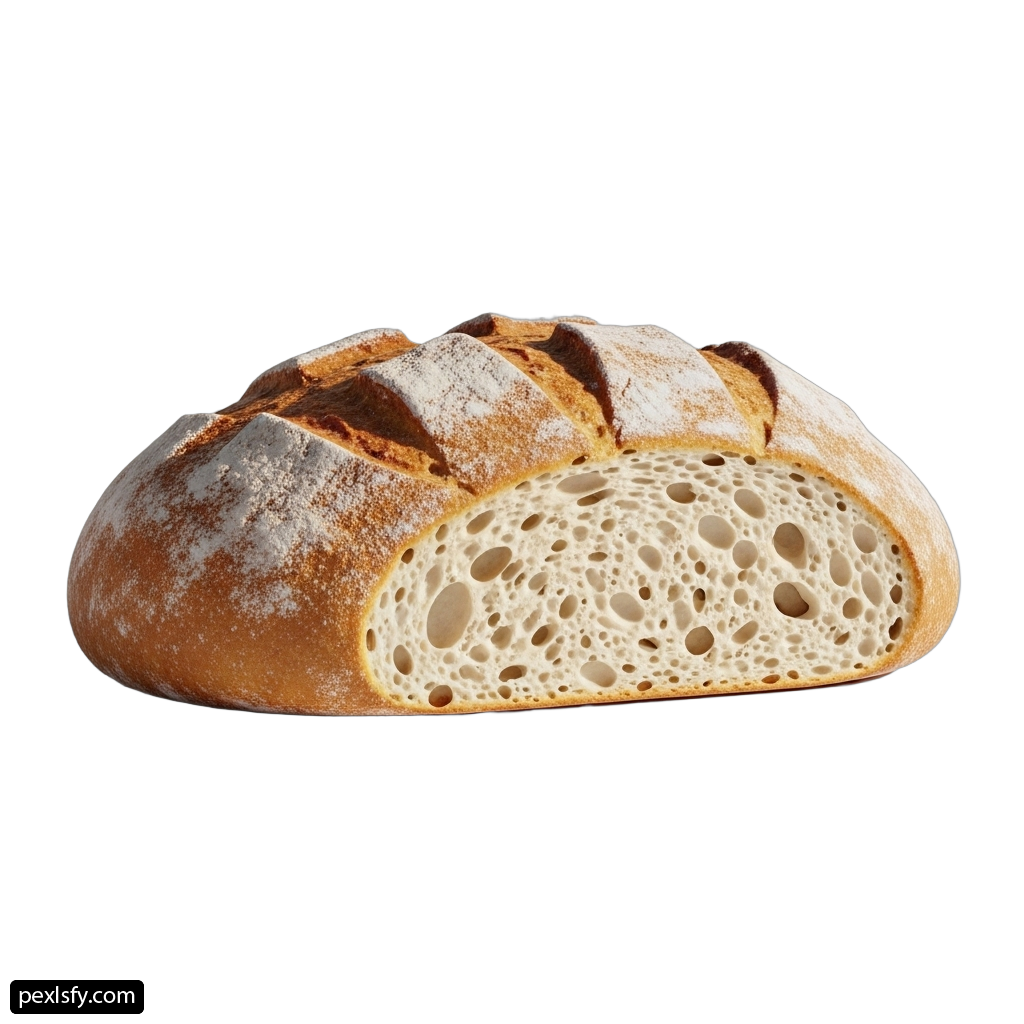 Loaf of bread on a white background png transparent background