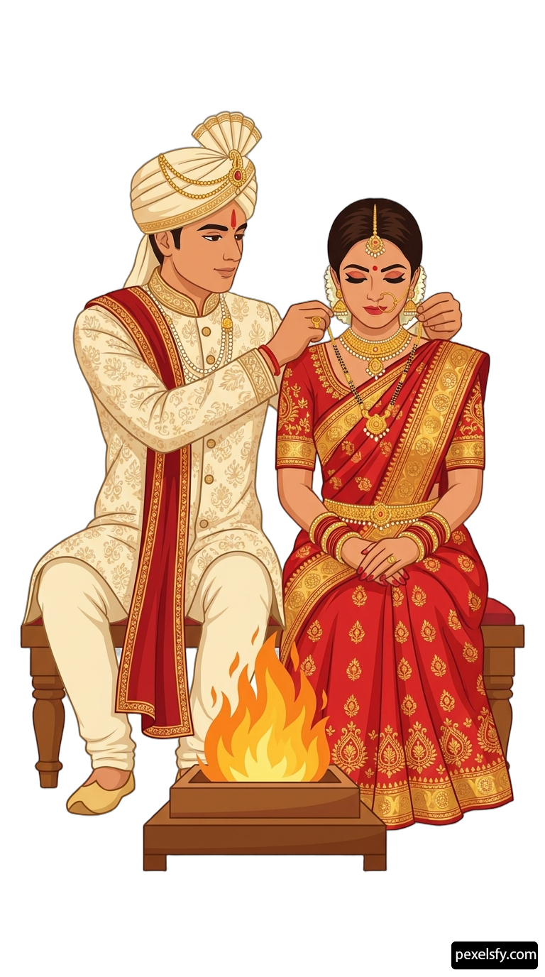 Man and a woman sitting next to a fire png transparent background