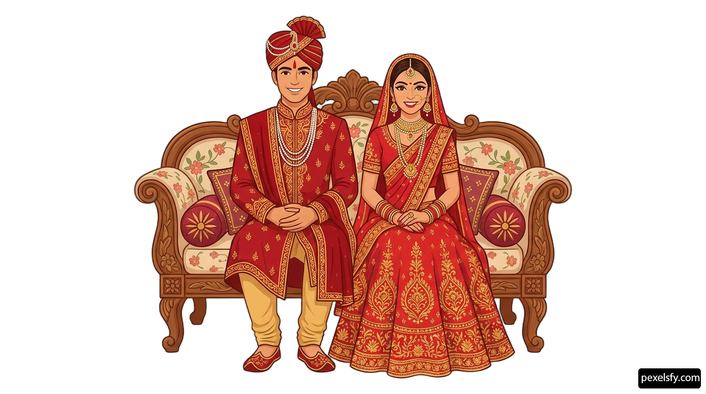 Man and a woman sitting on a couch png transparent background