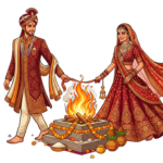 indian groom illustration with traditional attire and garland, shows, Indian Wedding Couple Transparent
