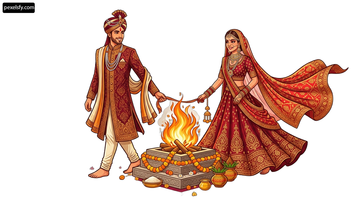 Man and a woman standing next to a fire png transparent background
