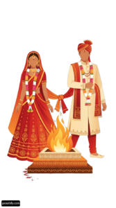 Man and a woman standing next to a fire png transparent background