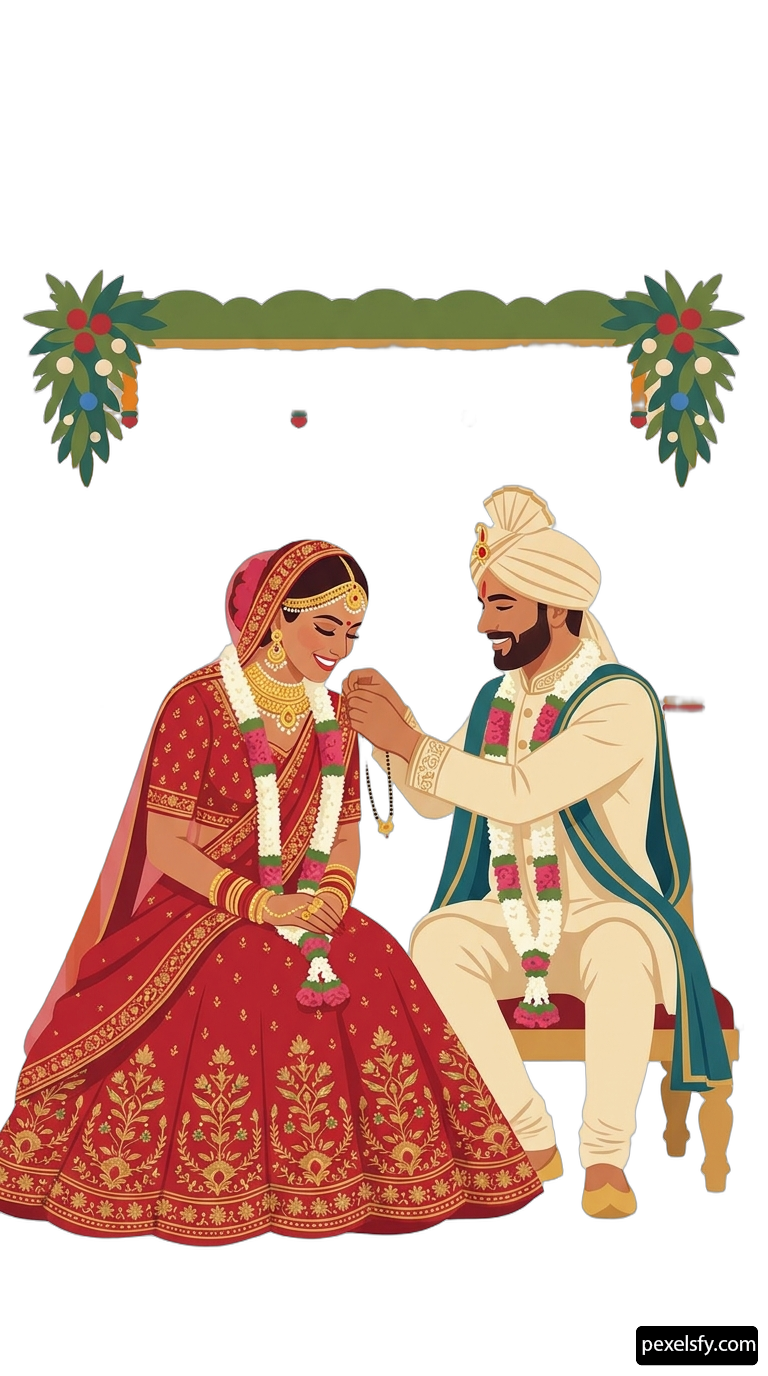 Man and woman sitting on a bench in front of a wedding arch png transparent background