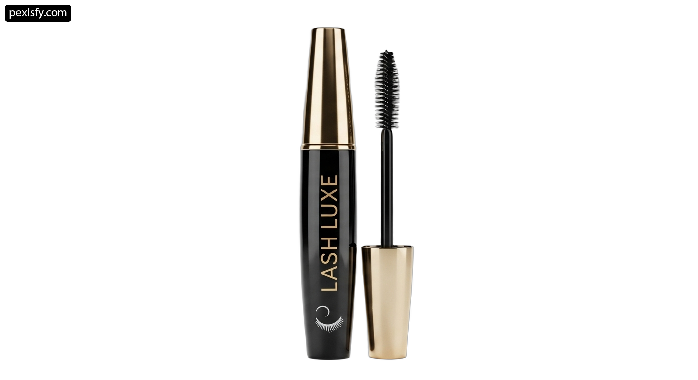 Mascara with a black brush on top of it png transparent background