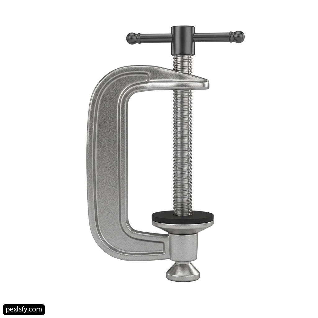 Metal clamp on a white background png transparent background