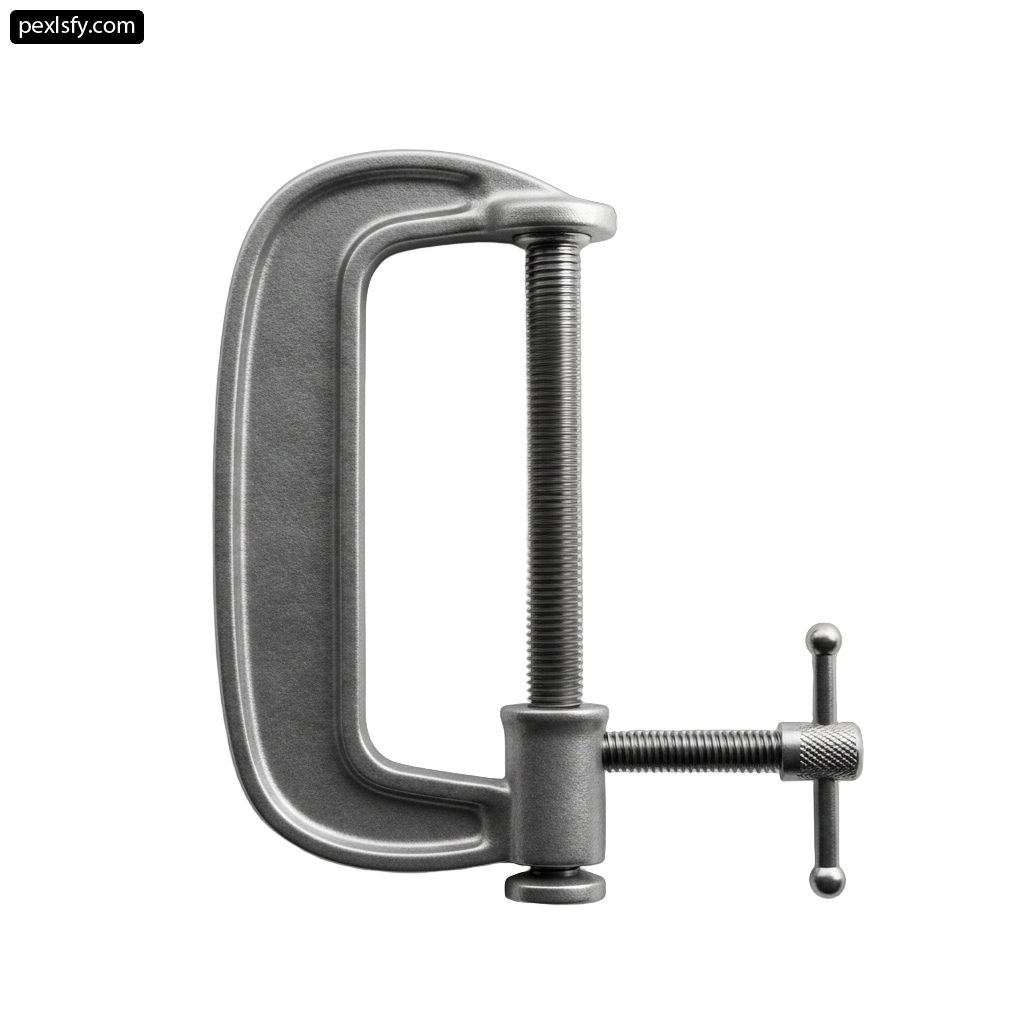 Metal clamp on a white background png transparent background