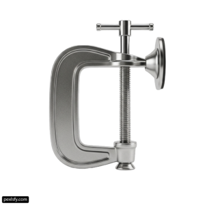 Metal clamp on a white background png transparent background