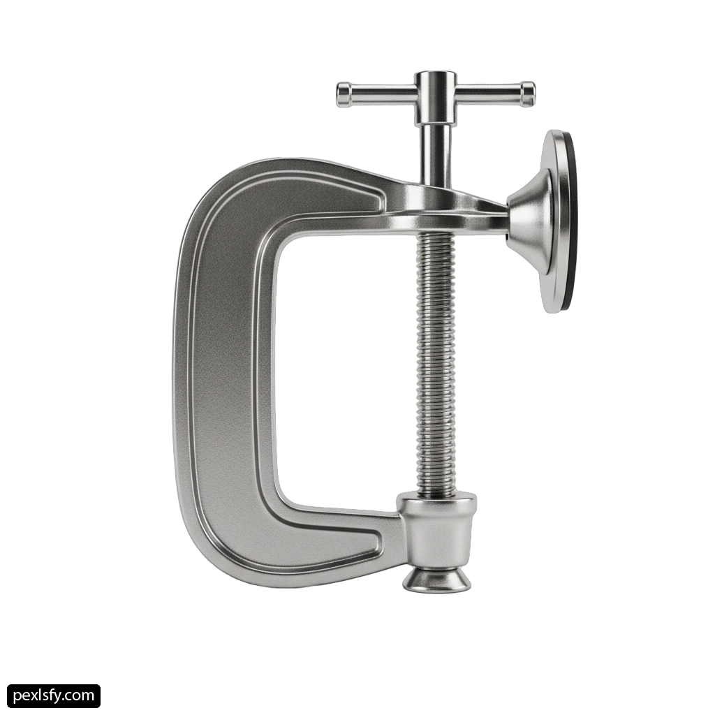 Metal clamp on a white background png transparent background
