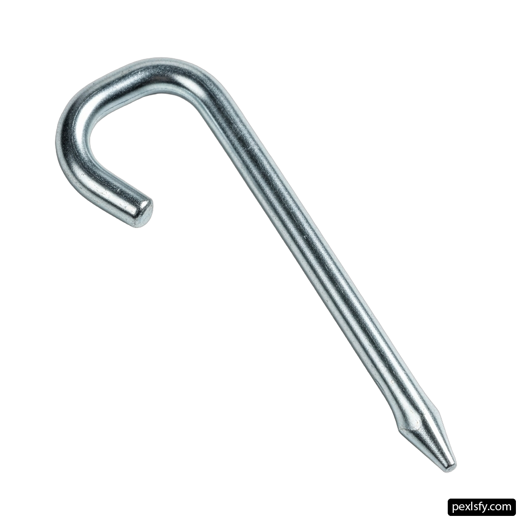 Metal hook on a white background png transparent background