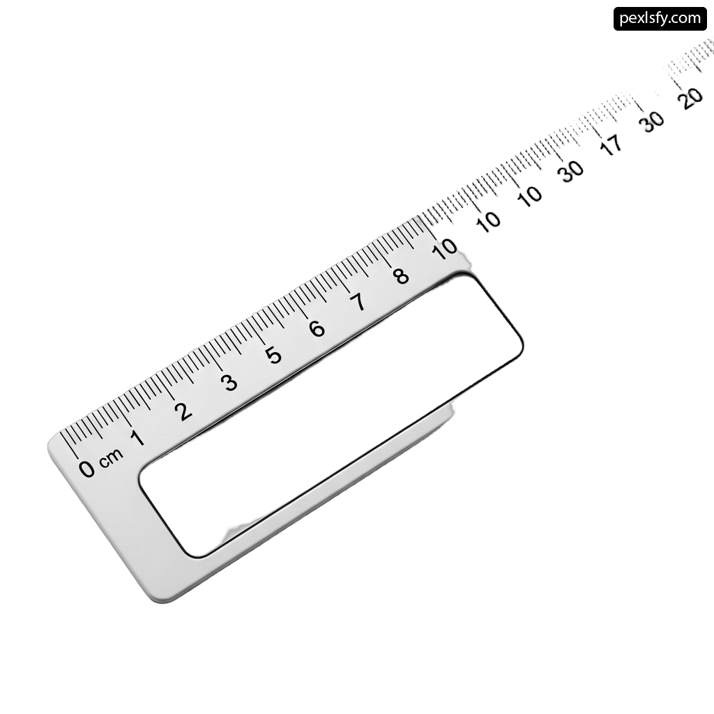 Metal ruler on a white background png transparent background