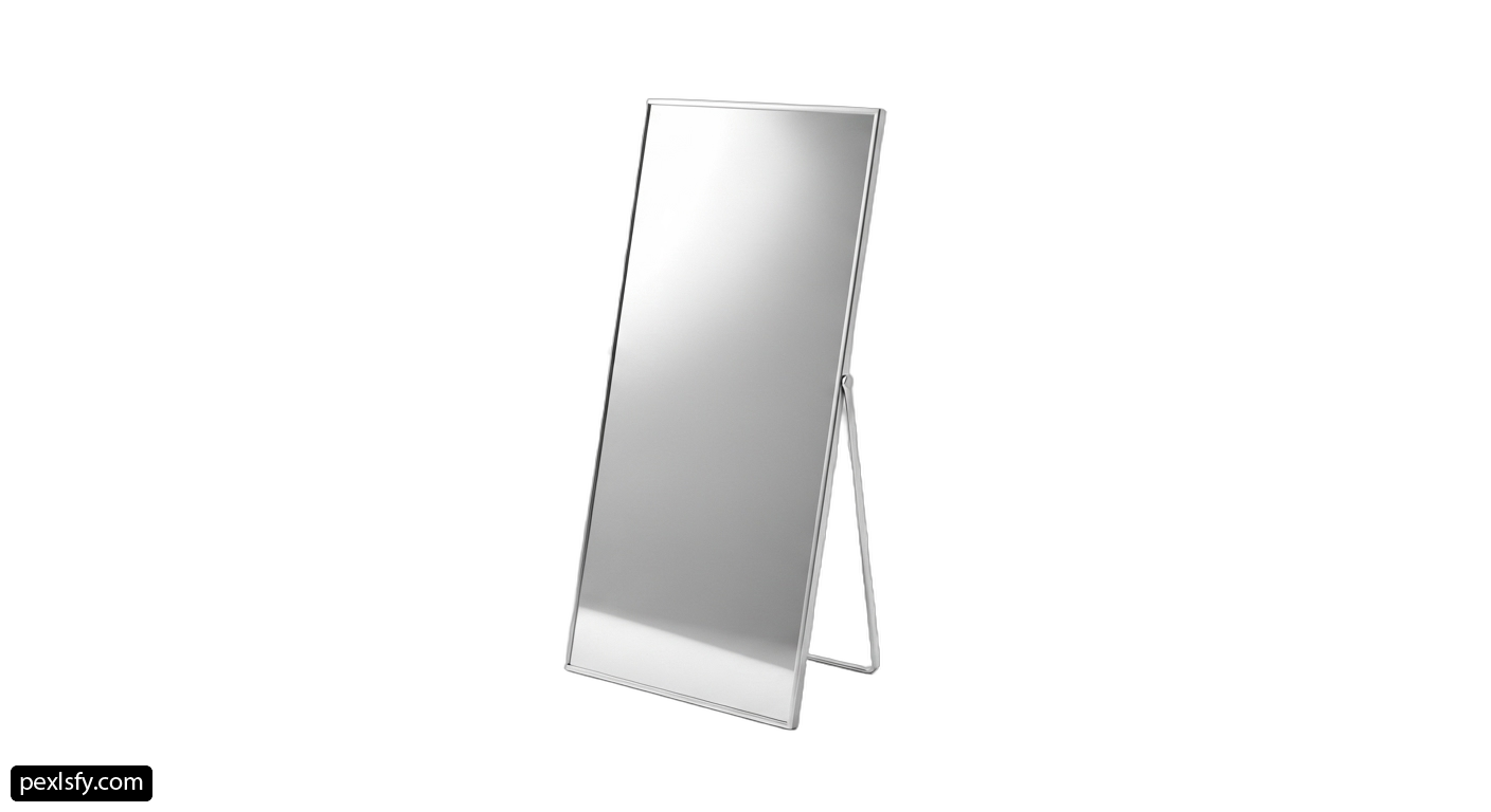 Mirror on a stand with a white background png transparent background
