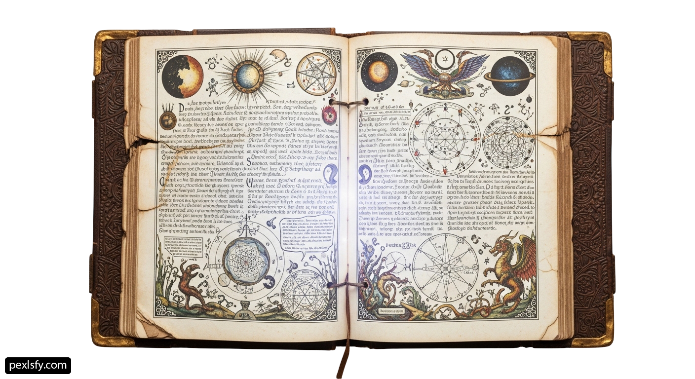 Open book with a drawing on it png transparent background