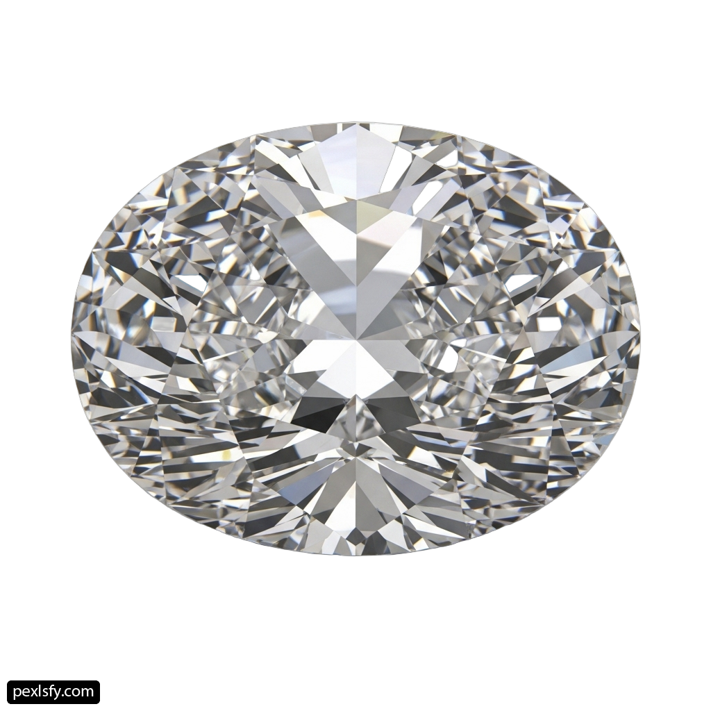 Oval cut diamond on a white background png transparent background