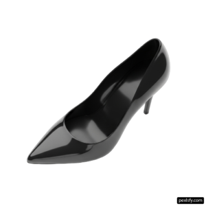 Pair of black high heels on a white background png transparent background