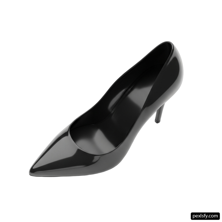 Pair of black high heels on a white background png transparent background