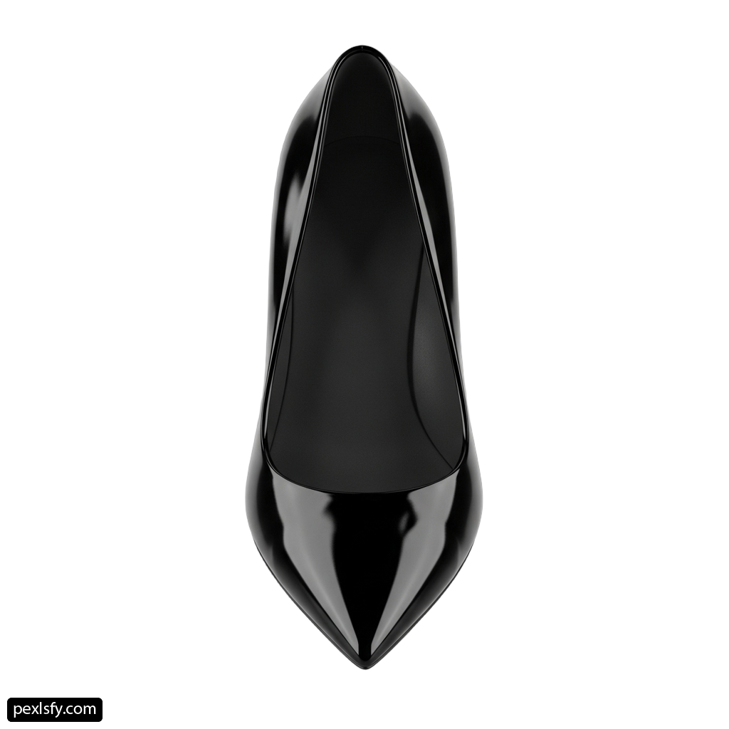 Pair of black shoes on a white background png transparent background