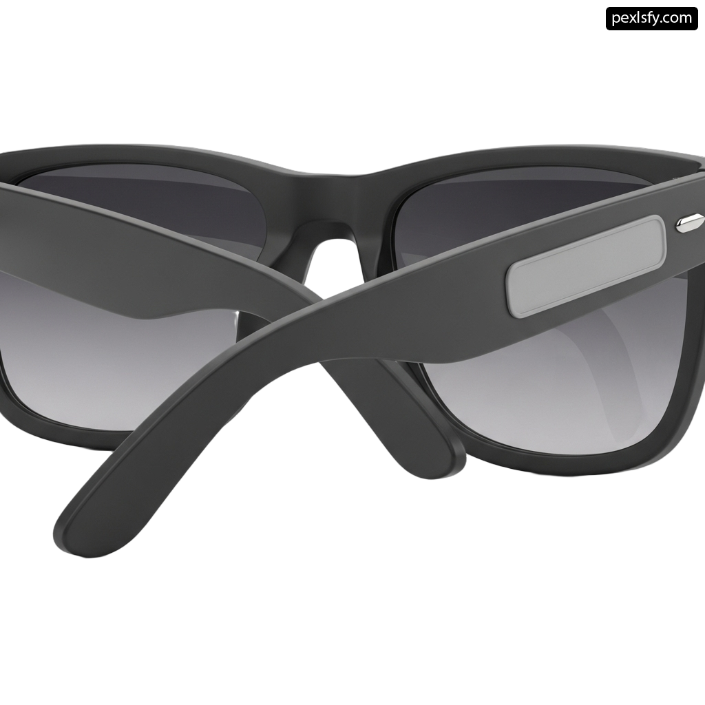 Pair of black sunglasses on a white background png transparent background