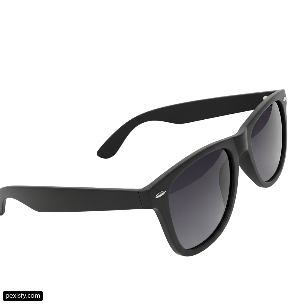 Pair of black sunglasses on a white background png transparent background